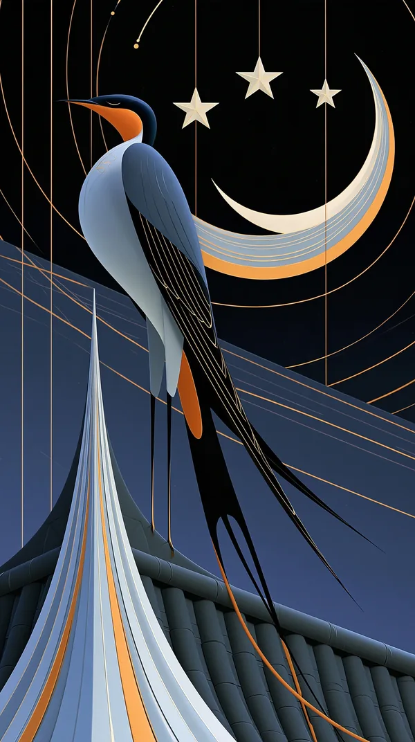 危 Rooftop — I Ching Oracle card artwork